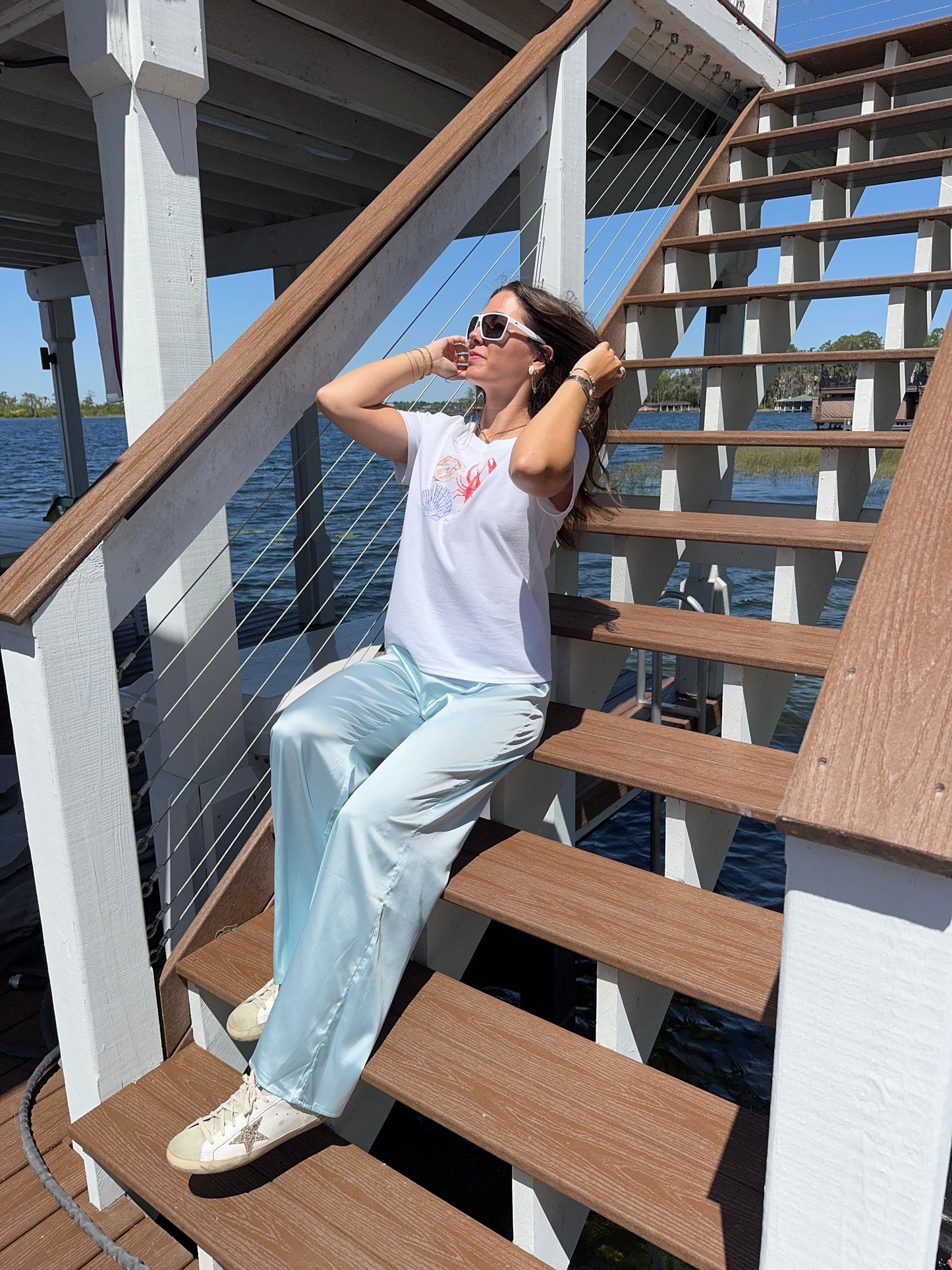 Sky Blue Shine Pant